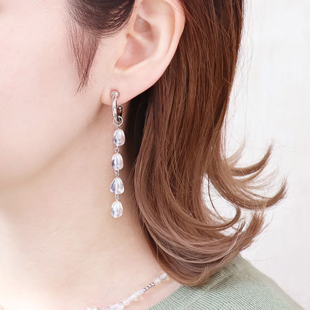 レシピNo.KR0494　チェコビーズクリアラスターのネック＆イヤリング