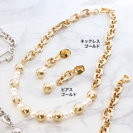 レシピNo.KR0504　アルミチェーンAL130-4Fのネック&amp;ブレス&amp;ピアス
