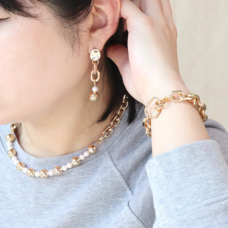 レシピNo.KR0504　アルミチェーンAL130-4Fのネック&amp;ブレス&amp;ピアス