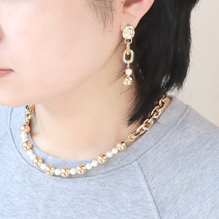 レシピNo.KR0504　アルミチェーンAL130-4Fのネック&amp;ブレス&amp;ピアス
