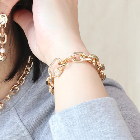 レシピNo.KR0504　アルミチェーンAL130-4Fのネック&amp;ブレス&amp;ピアス