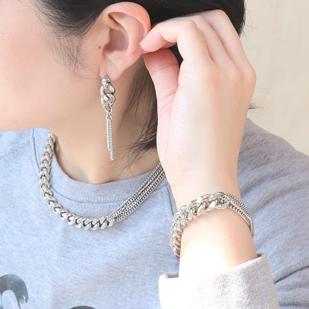 レシピNo.KR0505　アルミチェーンAL830Fのネック&amp;ブレス&amp;ピアス
