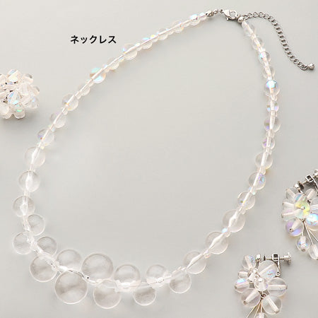 レシピNo.KR0506　チェコビーズのクリアボールアクセサリー3種