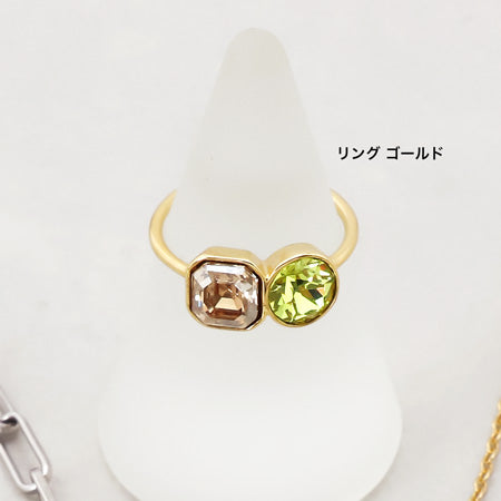 レシピNo.KR0515　貴和クリスタルエメラルドカットのアクセサリー3種