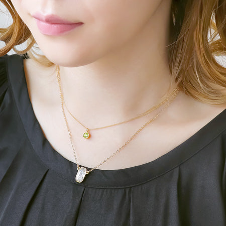 レシピNo.KR0515　貴和クリスタルエメラルドカットのアクセサリー3種