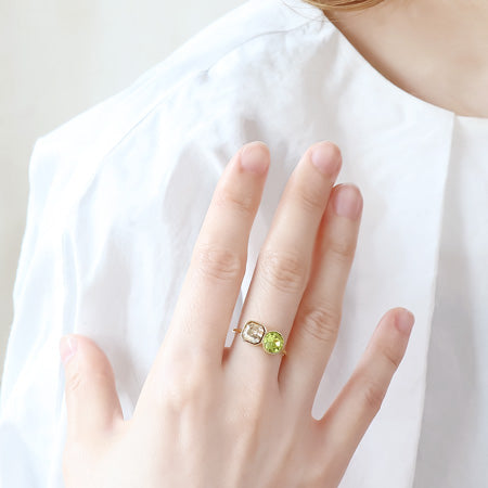 レシピNo.KR0515　貴和クリスタルエメラルドカットのアクセサリー3種