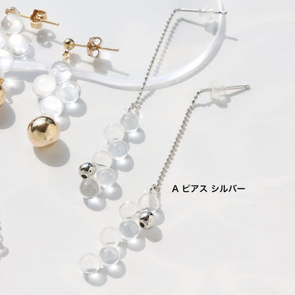 レシピNo.KR0567　ドイツ製アクリルバブルと銅玉のアクセサリー3種