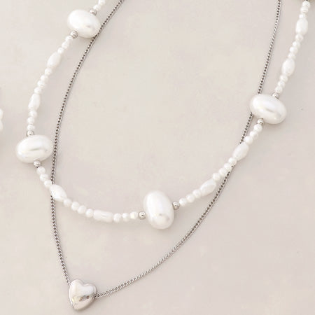 レシピNo.KR0594　樹脂パールバロックのネック＆ピアス