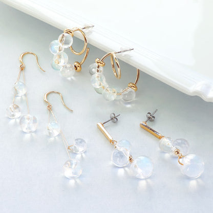レシピNo.KR0596　ドイツ製アクリルスズマルのバブルピアス3種