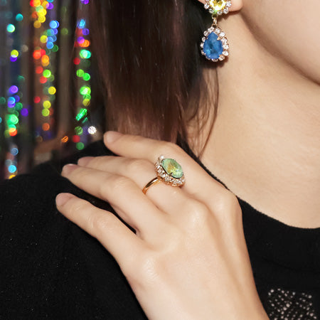 Crystal no.2k00637 crystal claw bijou ring