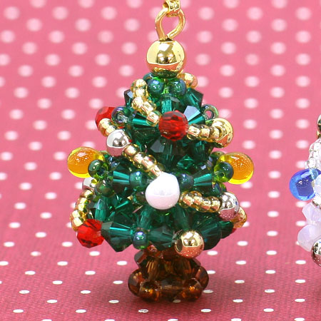 レシピNo.KR0649　貴和クリスタルのクリスマスツリーチャーム
