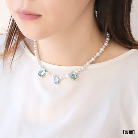 レシピNo.KR0674　貴和クリスタルと石座ビーズのリバーシブルパールアクセサリー3種