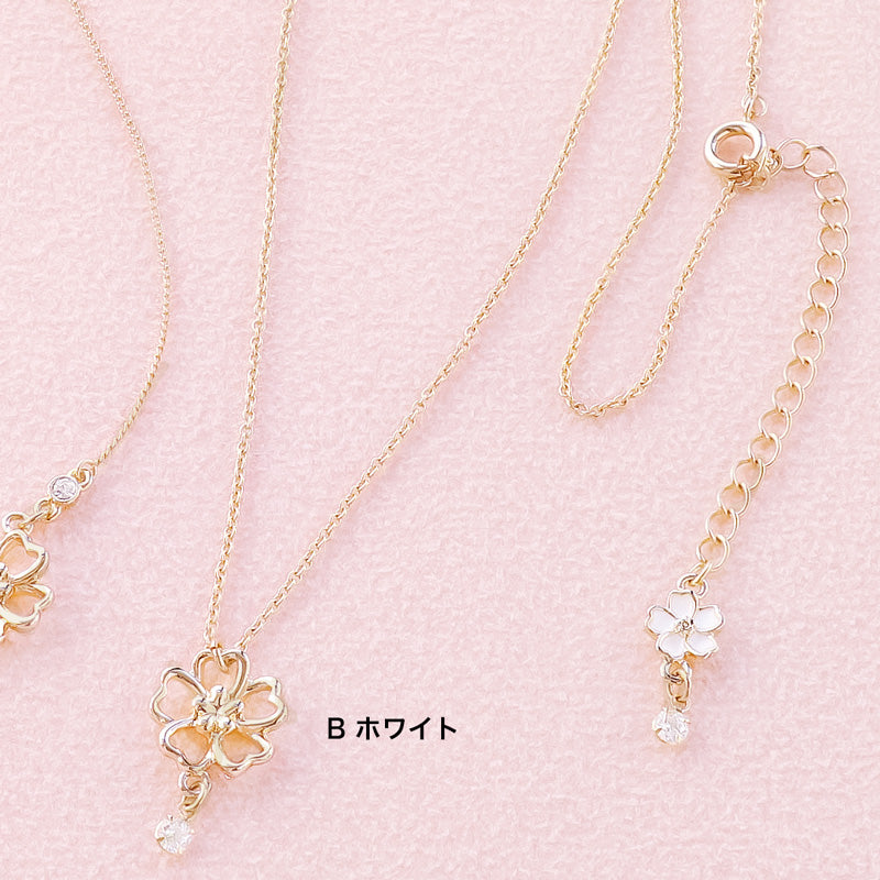 レシピNo.KR0680　チャームさくらのシンプルネックレス2種