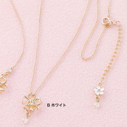 レシピNo.KR0680　チャームさくらのシンプルネックレス2種