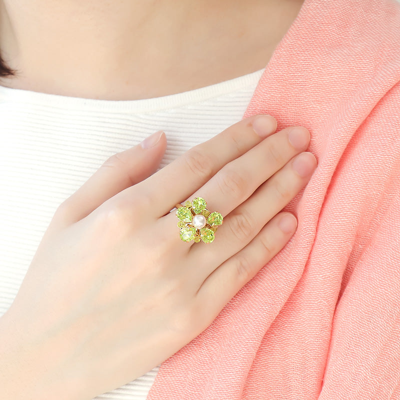 レシピNo.KR0681　貴和クリスタルのフラワーモチーフアクセサリー3種