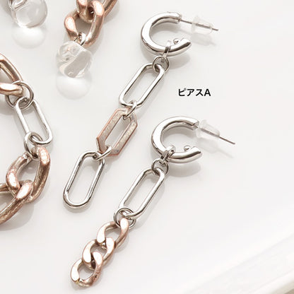 レシピNo.KR0716　ヴィンテージカッパーとロジウムカラーのアクセサリー3種