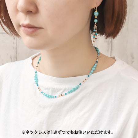 レシピNo.KR0727　クリスタルパールの３wayネック＆ピアス