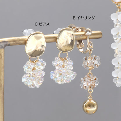 レシピNo.KR0736　チェコファルファーレのイヤーアクセサリー3種