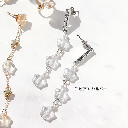 レシピNo.KR0753　チェコクリスタルレインのイヤーアクセサリー4種