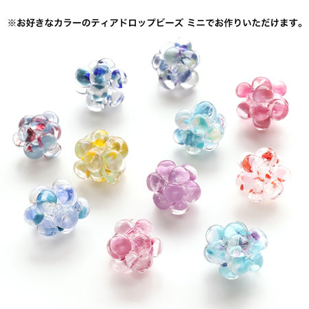 レシピNo.KR0757　ティアドロップビーズの紫陽花ビーズボールピアス