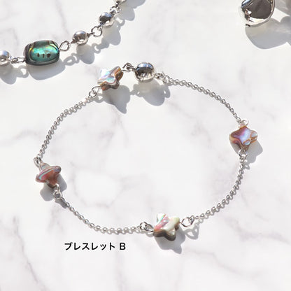 レシピ(図のみ)No.KR0776　アバロンシェルのアクセサリー4種