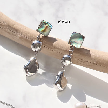 レシピ(図のみ)No.KR0776　アバロンシェルのアクセサリー4種