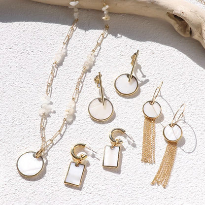 レシピNo.KR0778　シェルパーツのシンプルアクセサリー4種