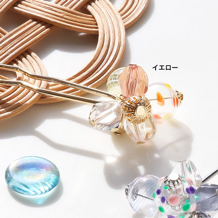 Recipe (Illustrated only) No. KR0812 Glass bowl and German acrylic hairpins