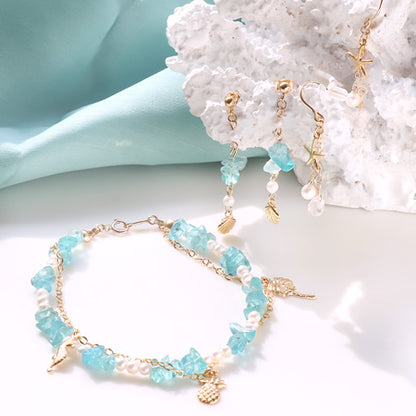 レシピNo.KR0814　K14ゴールドフィルドと半貴石のアクセサリー3種