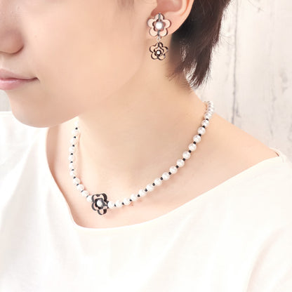 レシピNo.KR0821　チアフルフラワーのネック＆イヤリング