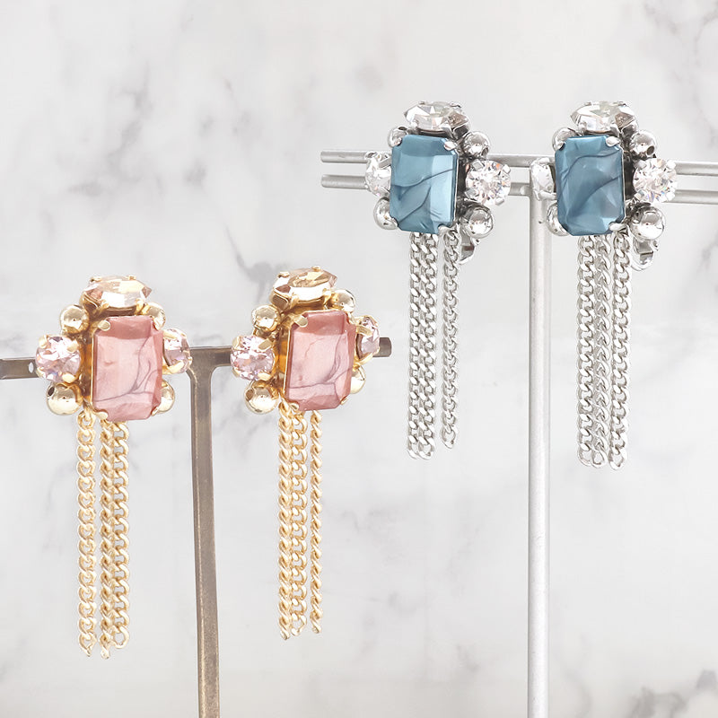 Recipe No.KR0857 German acrylic octagon bijoue ear accessories