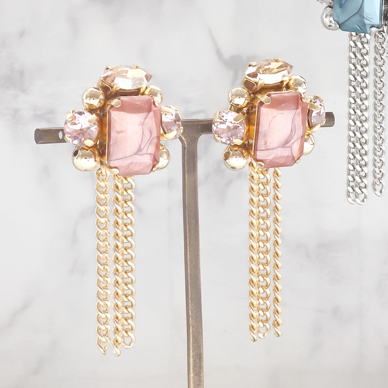 Recipe No.KR0857 German acrylic octagon bijoue ear accessories