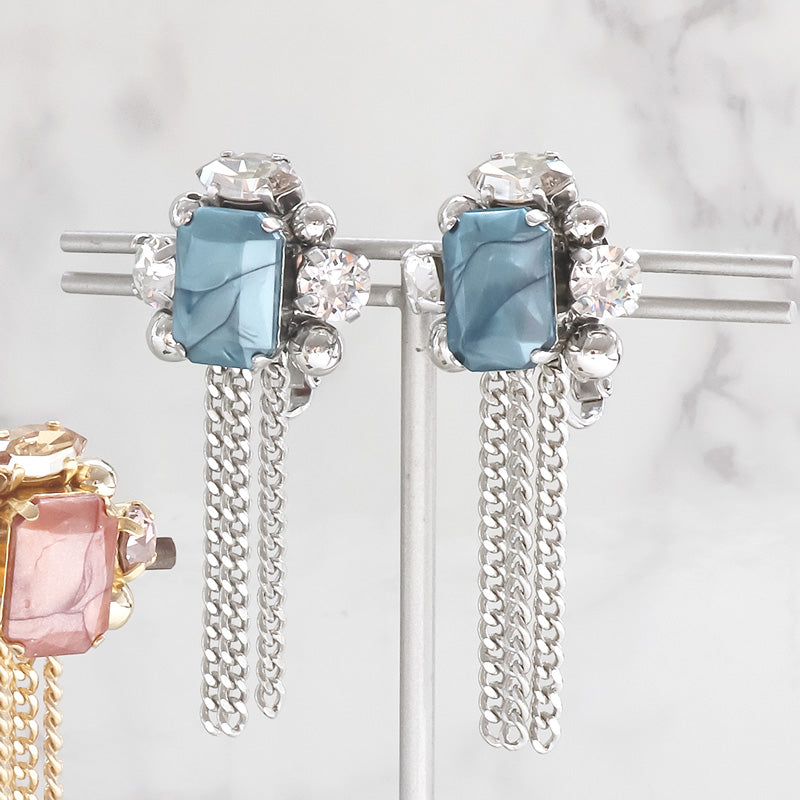 Recipe No.KR0857 German acrylic octagon bijoue ear accessories