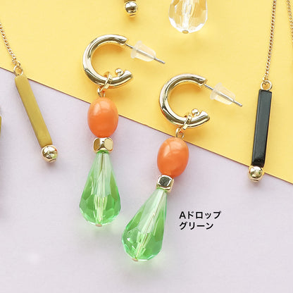 レシピNo.KR0861　ドイツ製アクリルのカラフルピアス4種 (スウィング･ポップ)