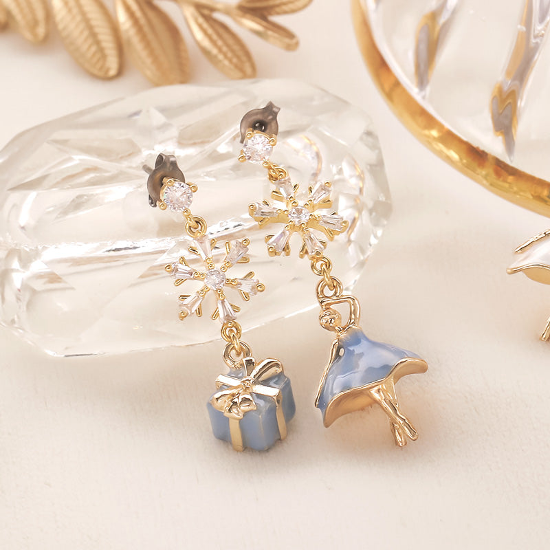 レシピNo.KR0876　バレリーナとプチビジューのネック＆ピアス