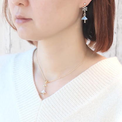 レシピNo.KR0876　バレリーナとプチビジューのネック＆ピアス