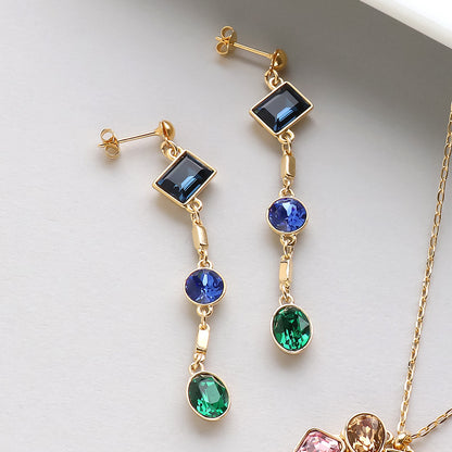 レシピNo.KR0885　貴和クリスタルのリュクストーンネック＆ピアス