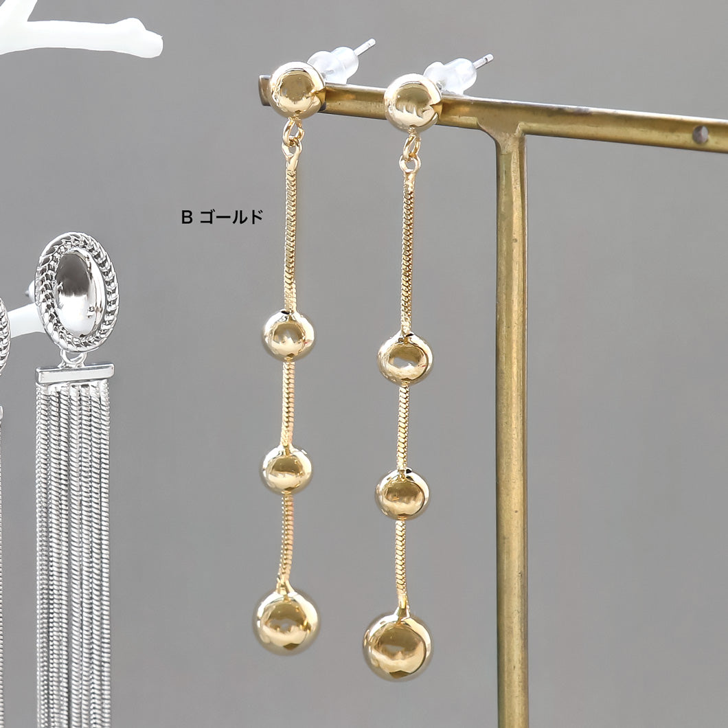 レシピNo.KR0897　メタリックデザインピアス3種