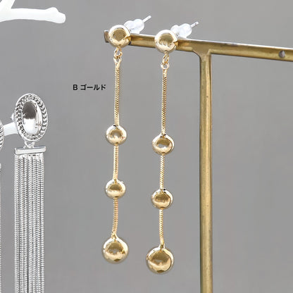 レシピNo.KR0897　メタリックデザインピアス3種