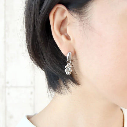 Stainless steel piercing beans back rosium color with catch