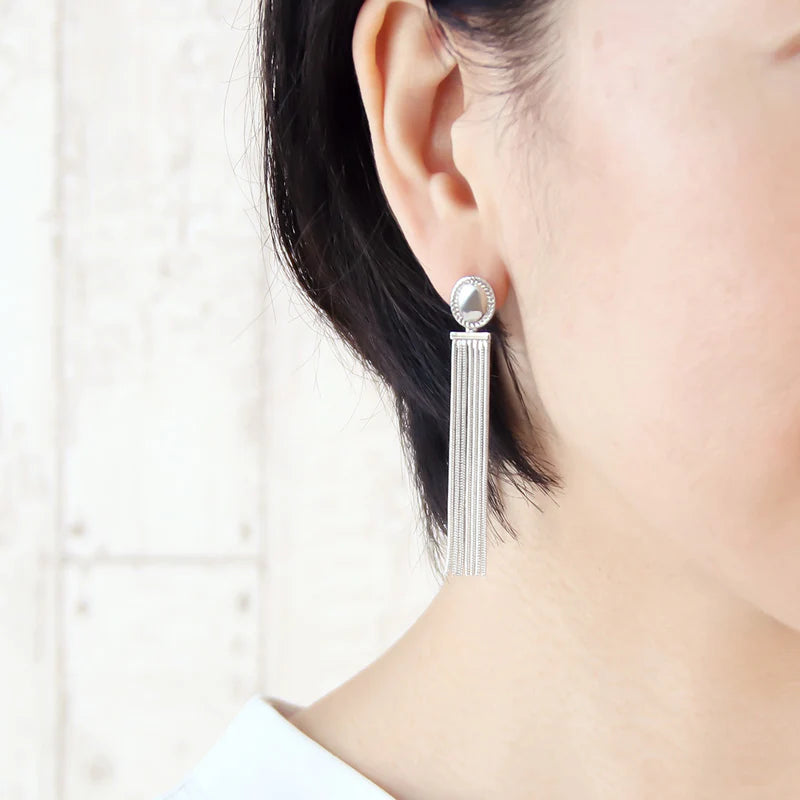 Stainless steel piercing rim oval back rosium color with catch