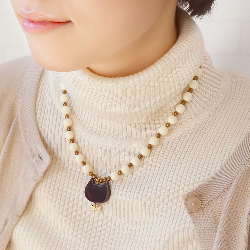 レシピNo.KR0930　ショコラネコのアクセサリー3種
