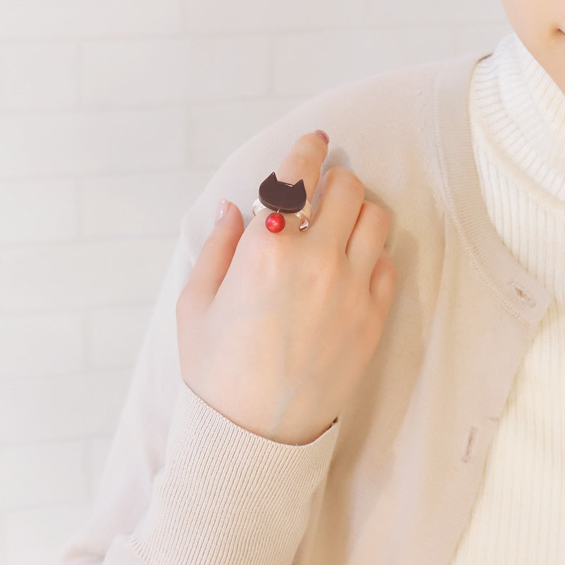 レシピNo.KR0930　ショコラネコのアクセサリー3種