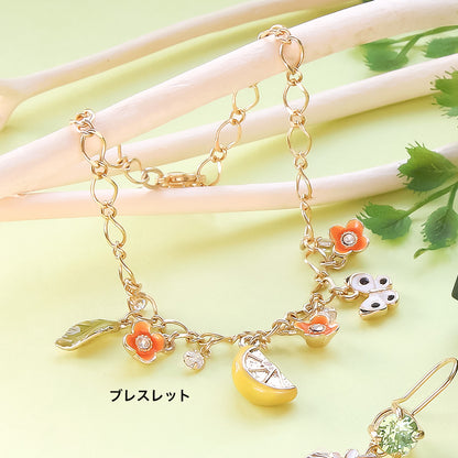 レシピNo.KR0934　フルーツとフラワーのアクセサリー2種