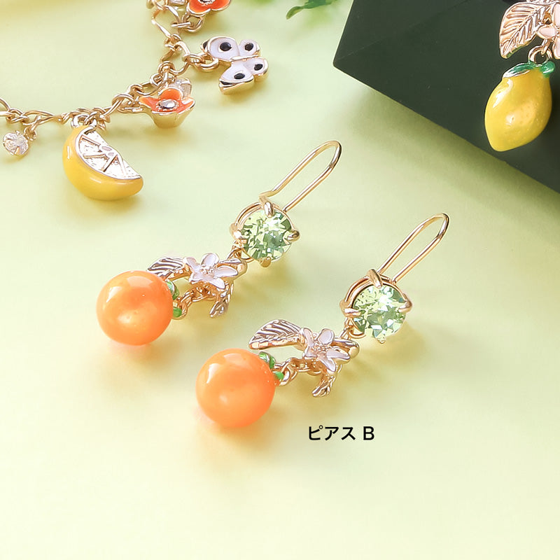 レシピNo.KR0934　フルーツとフラワーのアクセサリー2種