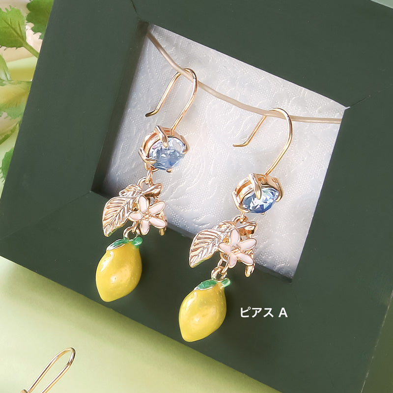 レシピNo.KR0934　フルーツとフラワーのアクセサリー2種