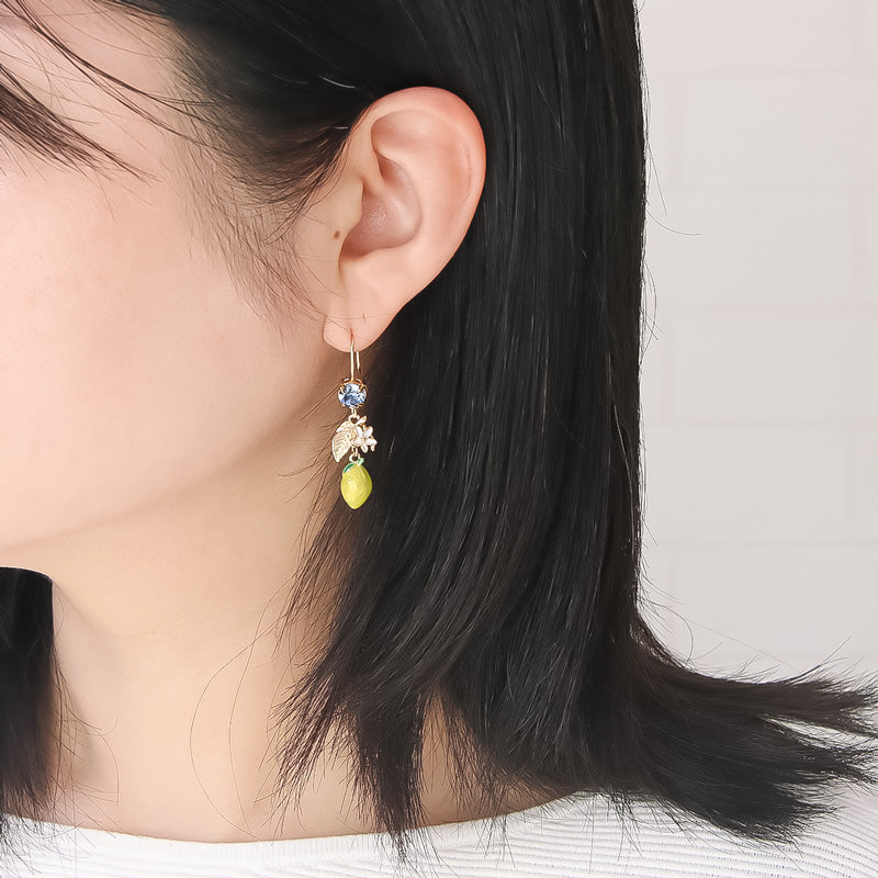 レシピNo.KR0934　フルーツとフラワーのアクセサリー2種