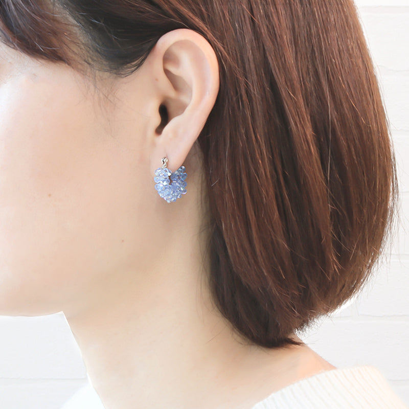 レシピNo.KR0948　クリスタルの煌めきワイヤーフープピアス