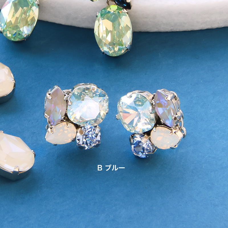 レシピNo.KR0958　貴和クリスタルのビジューイヤリング2種