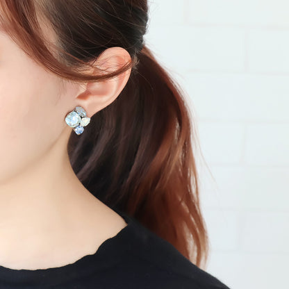 レシピNo.KR0958　貴和クリスタルのビジューイヤリング2種